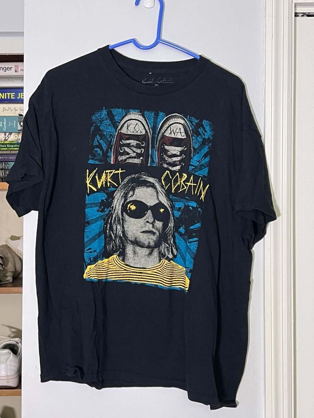 Kurt Cobain Graphic T-Shirt Black Size XL